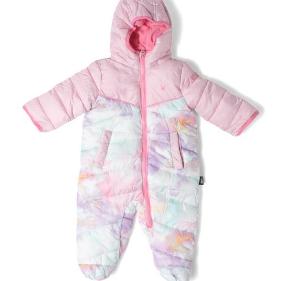 Spyder Newborn Girl Fleece Lined Hooded Full Body Snowsuit Pram NWT